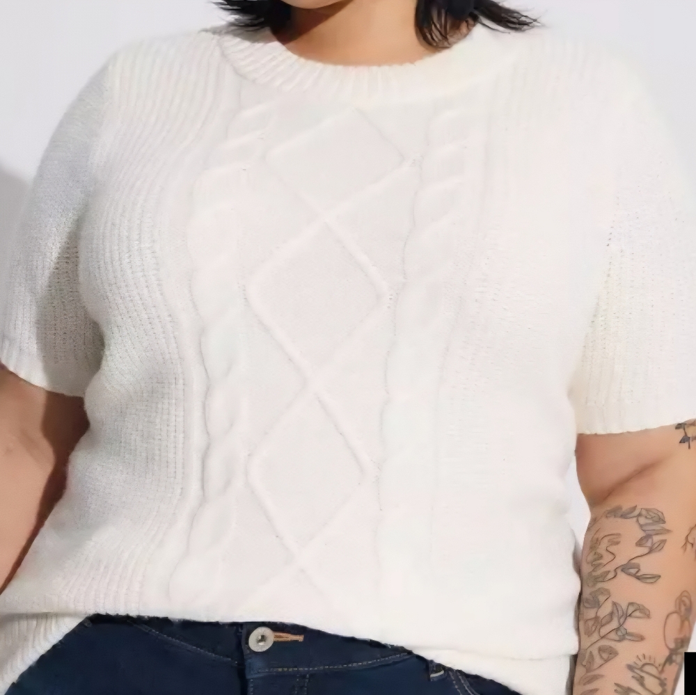 Torrid Chunky Knit Drop Shoulder Pullover Sweater